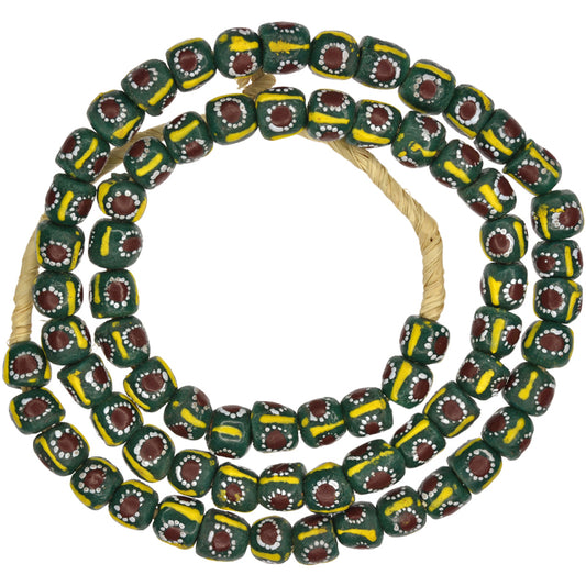 Authentic Ghanaian Fancy Powder Glass Beads - 27" Strand