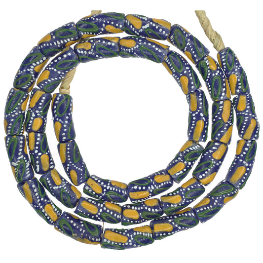 Powder Glass African Trade Beads - Fancy Krobo Beads 11-12Mm