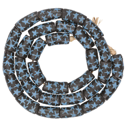 African Powder Glass Beads - Fancy Recycled Krobo Trade Beads, 10-11Mm