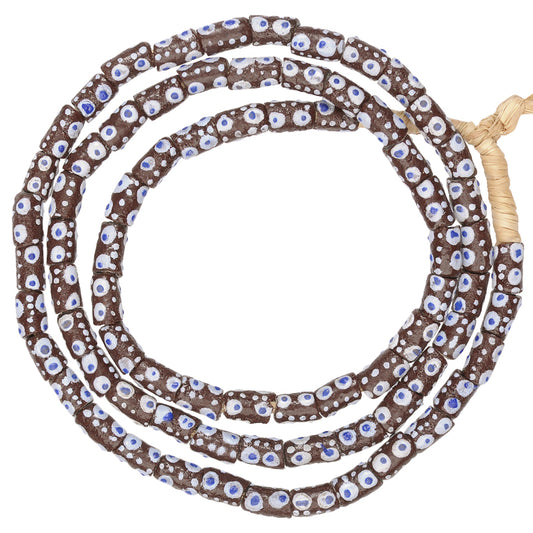 African Trade Beads: Fancy Krobo Glass Beads 5-6Mm, 25.5" Strand