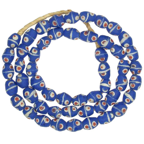 Blue Eye Powder Glass Beads 10-12Mm - Ghana African Trade Beads