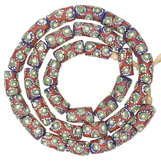Handmade African Trade Beads: Fancy Krobo Glass, 10-11Mm