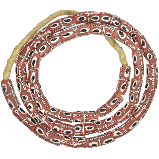 African Trade Beads - Fancy Powder Glass Krobo Beads, 8Mm