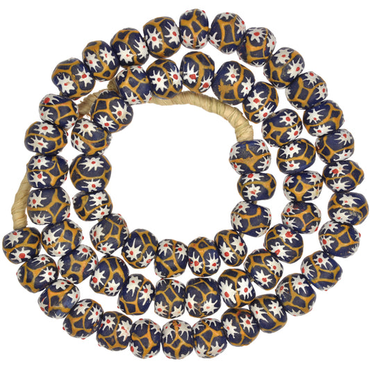 Fancy African Trade Beads - Recycled Glass Krobo Beads, 12Mm