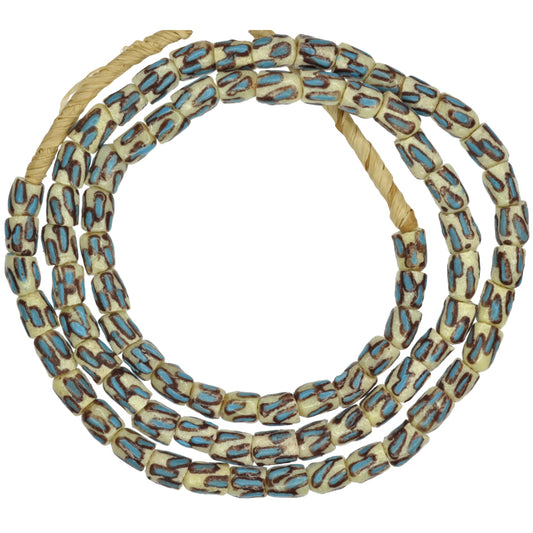 African Powder Glass Beads, 6-7Mm Fancy Trade Beads From Ghana