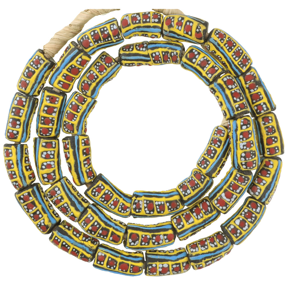 African Trade Powder Glass Beads - 9-10Mm Fancy Krobo Glass Beads