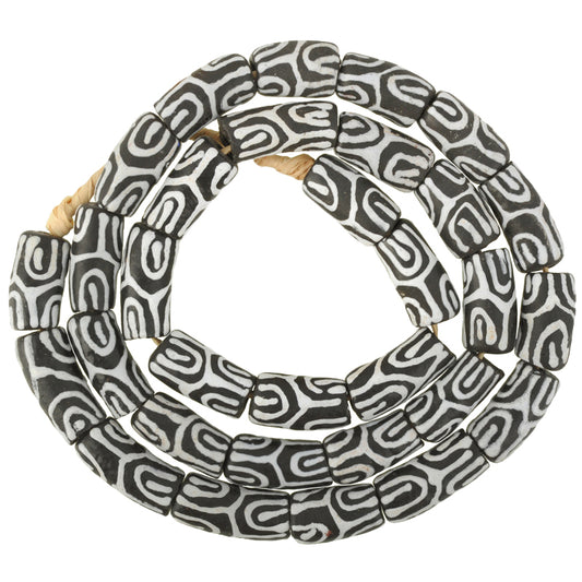 New 25" African Trade Beads - Fancy Recycled Powder Glass Beads