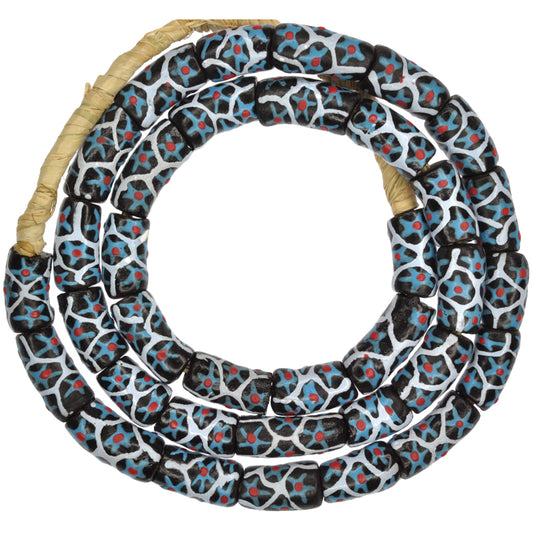 Fancy Powder Glass Beads, Handmade Krobo Trade Beads, 9Mm, Ghana