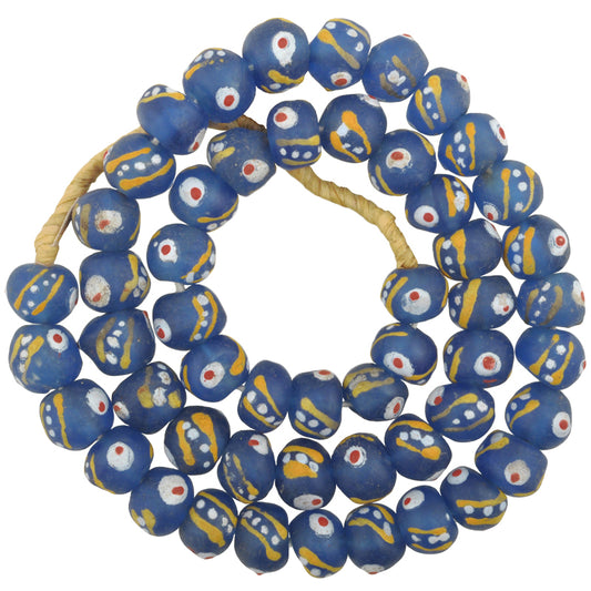Translucent Powder Glass African Beads, Ghana Krobo Fancy Beads - horror scene artwork