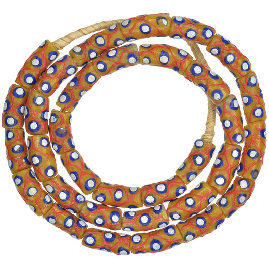 African Powder Glass Beads, Fancy Krobo Recycled Glass, 9Mm