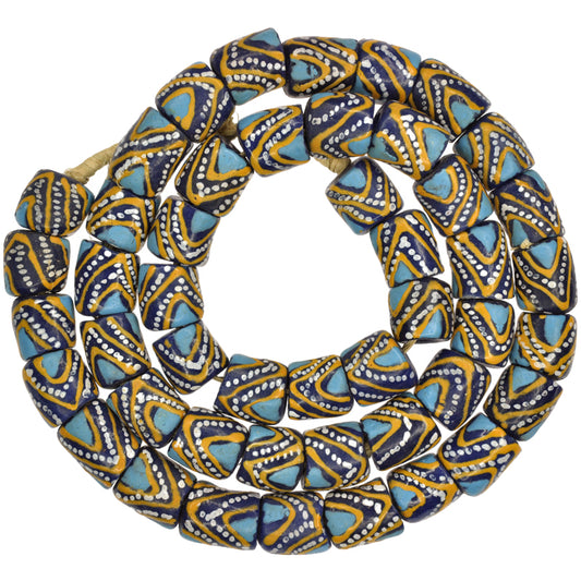 African Trade Beads: Fancy Recycled Glass Beads From Ghana, 12-13Mm