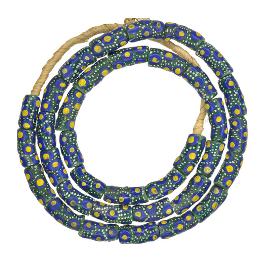 African Trade Beads: Fancy Powder Glass Krobo Beads, 9-10Mm