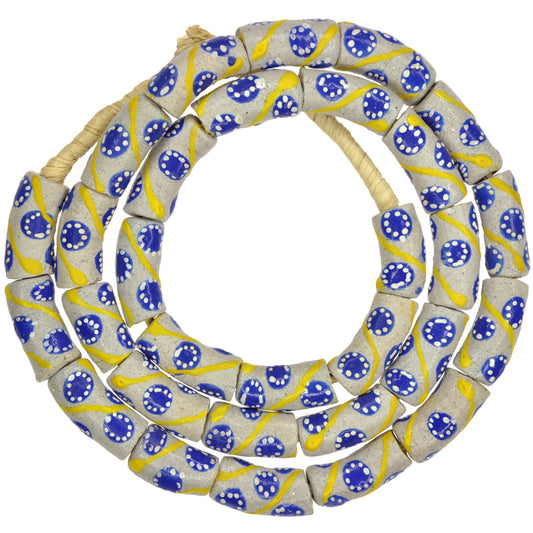 Elegant 9-10Mm Powder Glass African Trade Beads From Ghana