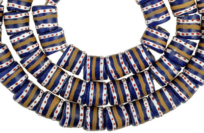 African Trade Beads - Fancy Krobo Glass Beads, 11-12Mm, 25" Strand - alternate view