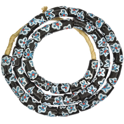 African Fancy Krobo Powder Glass Beads, 9-10Mm, Handmade In Ghana