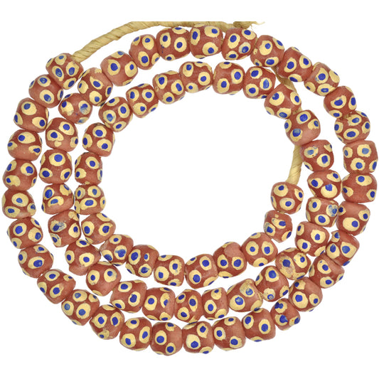 Authentic Krobo Glass Beads Imitating Venetian Eye Beads - 10-11Mm