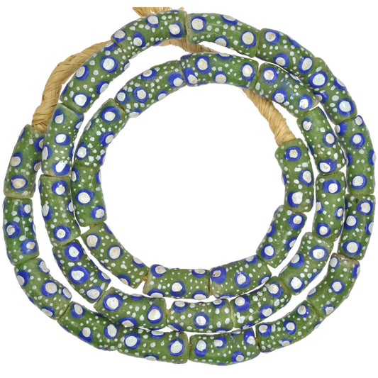 African Krobo Fancy Glass Beads - 8-10Mm, Handcrafted In Ghana