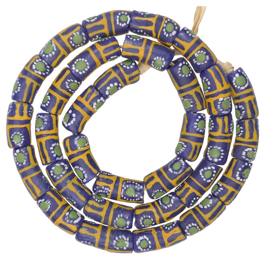 African Powder Glass Beads - Fancy Krobo Trade Beads, 10Mm