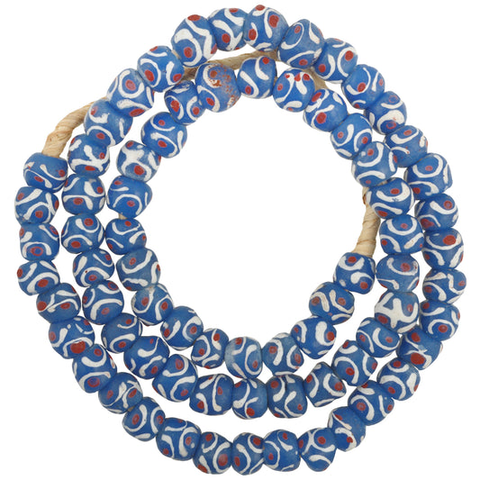 Fancy African Powder Glass Krobo Beads - 26.5" Strand, 11-12Mm
