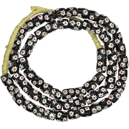 Handmade African Krobo Powder Glass Beads, 10Mm, 26" Strand