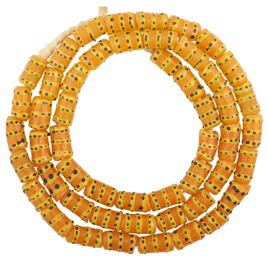 New African Fancy Krobo Glass Beads - 7Mm Recycled Trade Beads