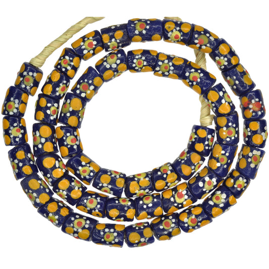 African Krobo Powder Glass Beads - Fancy Venetian Trade Bead Style
