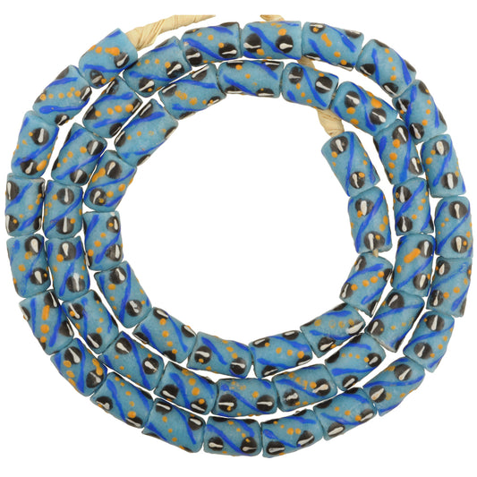 African Trade Beads: Fancy Powder Glass Krobo Beads 8Mm