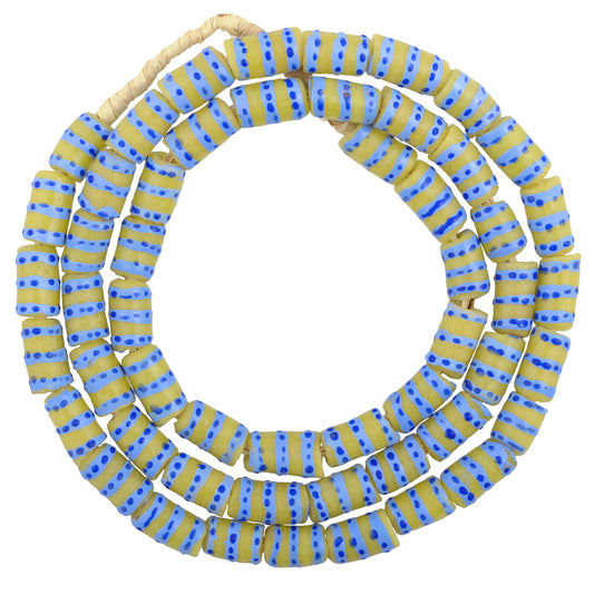 Fancy African Trade Powder Glass Beads, 7Mm Krobo Ghana Beads