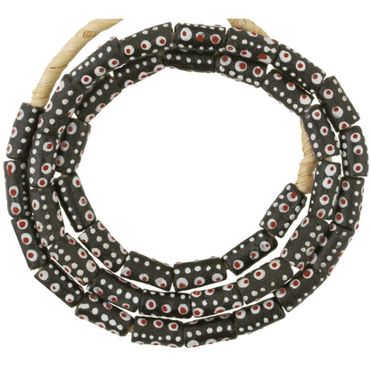 African Fancy Powder Glass Beads, Handmade Krobo Trade Beads 7Mm