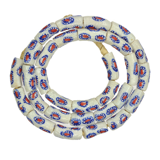 Handmade 8Mm Powder Glass Beads - Fancy Krobo Trade Beads From Ghana
