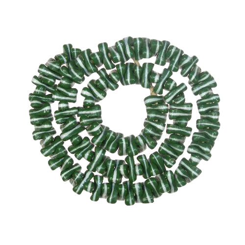 Green Fancy Ghana Powder Glass Beads - Recycled African Trade Beads