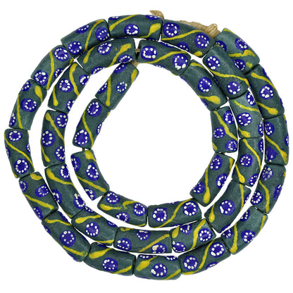 African Powder Glass Beads 9Mm - Fancy Krobo Recycled Glass Strand