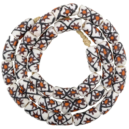 African Powder Glass Beads 10Mm - Fancy Krobo Trade Beads