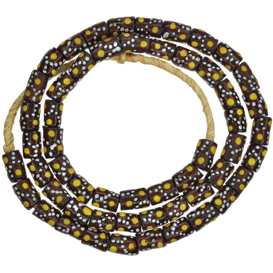 African Trade Beads - Fancy Krobo Powder Glass Beads, 8-9Mm