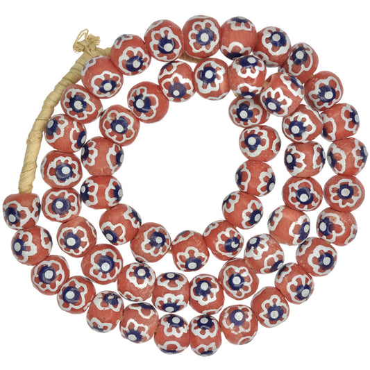 Fancy Krobo Powder Glass Beads - Imitation Venetian Trade Beads, 12-13Mm