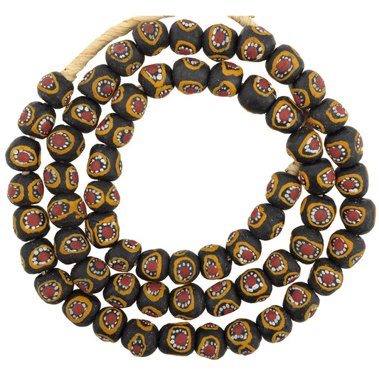 New African Trade Beads: Krobo Powder Glass Imitating Venetian Eye