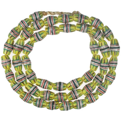Oval Powder Glass African Trade Beads - 9Mm Krobo Beads