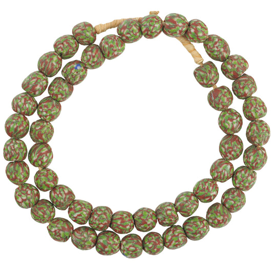 New African Trade Beads, Recycled Glass, Ghana Krobo Strand
