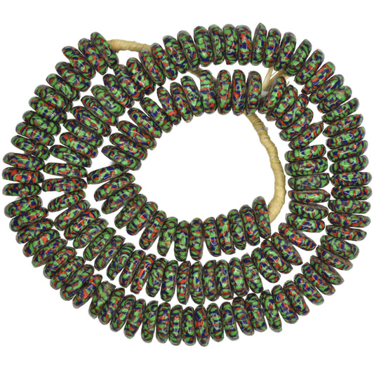 Krobo African Trade Beads - Recycled Glass Disk Beads From Ghana