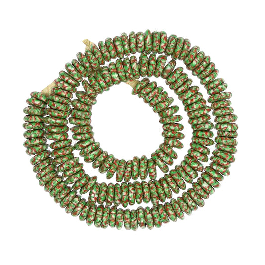 African Trade Disk Beads - 12Mm Recycled Ghana Glass Strand