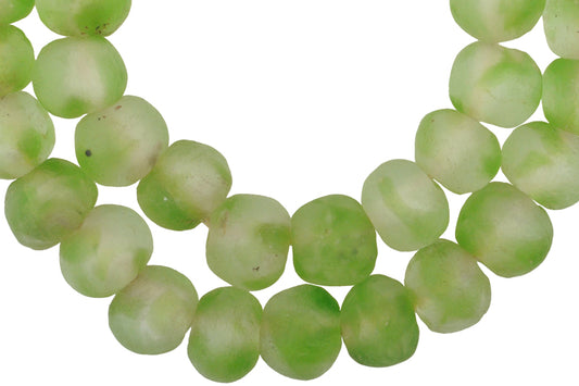 X-Large Multicolored Krobo Glass Beads, Recycled African Trade Beads - alternate view