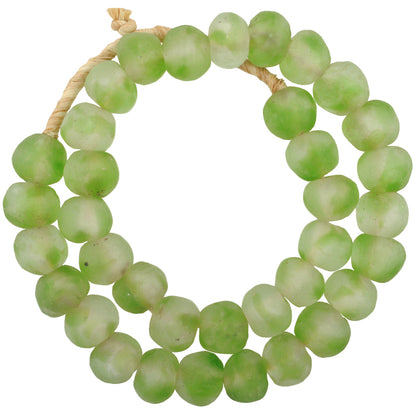 X-Large Multicolored Krobo Glass Beads, Recycled African Trade Beads