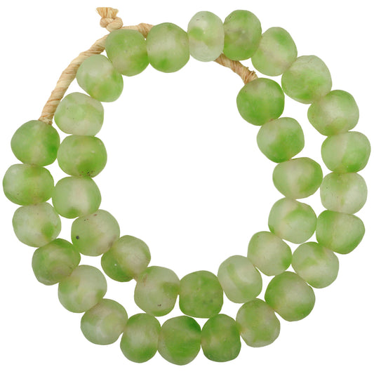 X-Large Multicolored Krobo Glass Beads, Recycled African Trade Beads
