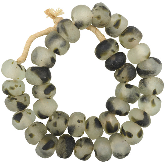 X-Large Multicolored Krobo Glass Beads - African Trade Beads 22"