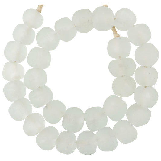 X-Large Translucent Recycled Krobo Glass Beads From Ghana, 20-22Mm