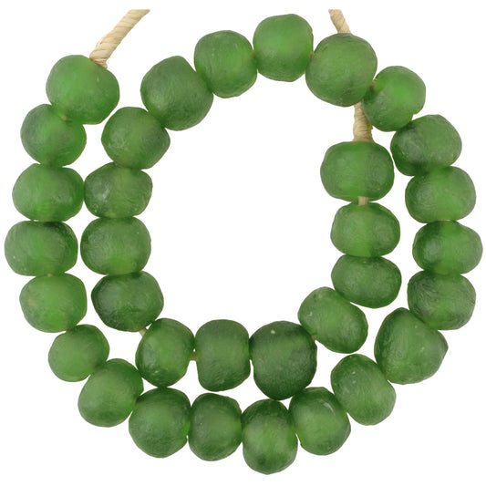 X-Large Translucent Krobo Glass Beads - Handmade Recycled African Trade Beads