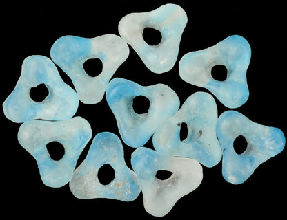 Uncommon Translucent Krobo Glass Beads - 9Mm Ghana Trade Beads - close-up