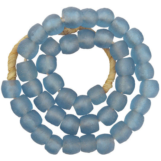 Translucent Krobo Glass Beads - Recycled African Trade Beads - close-up