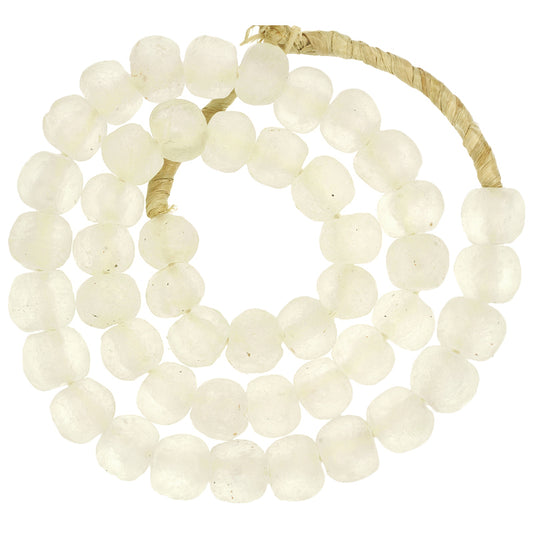 Translucent Krobo Glass Beads, 14Mm, African Recycled Trade Beads