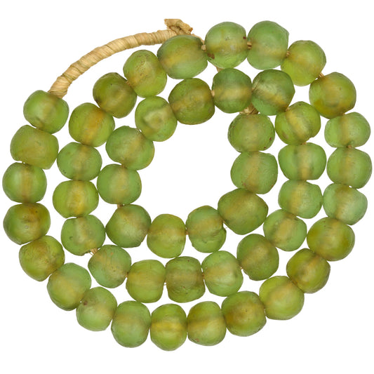 Translucent Krobo Glass Beads - 13-14Mm Ghana Recycled African Trade Beads